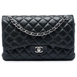 Chanel Black Jumbo Classic Lambskin Double Flap Schwarz