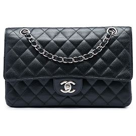 Chanel Black Medium Classic Caviar Double Flap Black