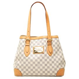 Louis Vuitton White Damier Azur Hampstead MM Branco