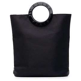 Céline Celine Black Nylon Ring Handtasche Schwarz