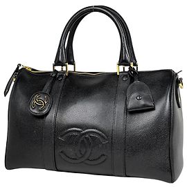 Chanel Coco Mark 2WAY Mini Boston Handbag Black