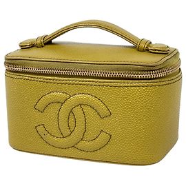 Necessaire Chanel in vitello granulato giallo Giallo