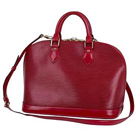 Louis Vuitton Alma 2-Way Handbag Red