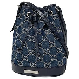 Mini borsa bucket Gucci Plaque Blu scuro