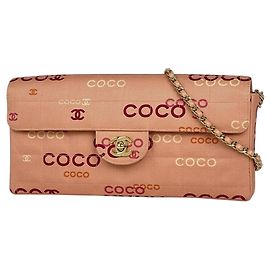 Bolso de hombro Chanel de lona rosa Rosa