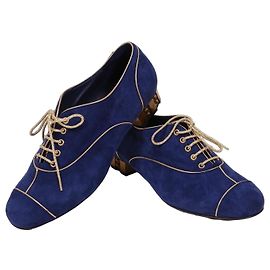 Chanel Scarpe stringate camoscio blu e oro Blu D'oro