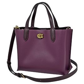 Bolsa de couro 2 em 1 Coach Willow Tote 24 Roxo