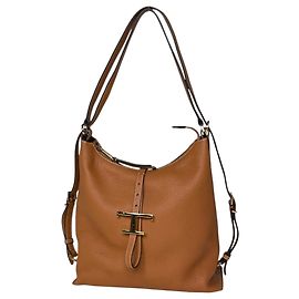 Bolsa de Ombro em Couro Tod's T-Timeless Marrom