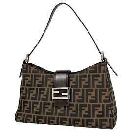 Bolsa de Ombro Fendi Zucca Pattern Marrom