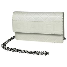 Chanel Leather Shoulder Bag White