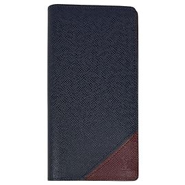 Louis Vuitton Portefeuille Brazza NM Long Wallet Dark red Navy blue
