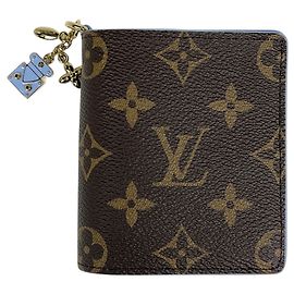 Cartera bi-fold Monogram Louis Vuitton Castaño Azul