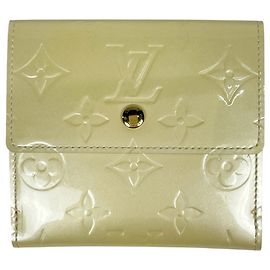 Cartera tri-fold Louis Vuitton Pearl Monogram Vernis Blanco