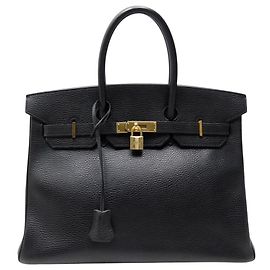 Hermès HERMES BIRKIN 35 HANDBAG FROM 2003 IN BLACK TOGO LEATHER & GOLD HARDWARE Black