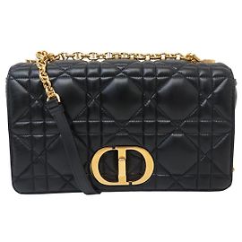 Christian Dior NUOVA BORSA DIOR CARO LARGE IN PELLE CANNAGE NERA A TRACCOLLA HAND BAG Nero