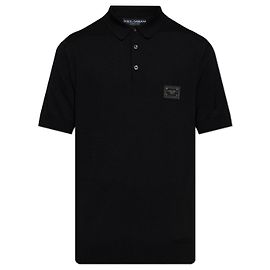 Dolce & Gabbana Poloshirt mit Logo-Patch Schwarz
