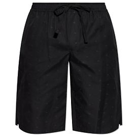 Dolce & Gabbana Baumwollshorts mit Monogramm Schwarz