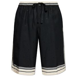 Pantalones cortos de seda negra Dolce & Gabbana Negro