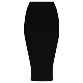 Dolce & Gabbana Black Ribbed Knit Pencil Skirt Black