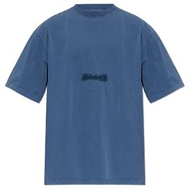 Balenciaga Camiseta con logotipo bordado Azul
