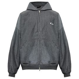 Sweatshirt com capuz Balenciaga cinzento em algodão oversize Cinza