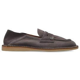 Dolce & Gabbana Grey Suede Leather Loafers Grey