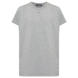 Dolce & Gabbana T-Shirt mit besticktem Logo Grau