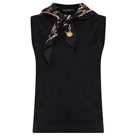 Dolce & Gabbana Top con bufanda desmontable Negro