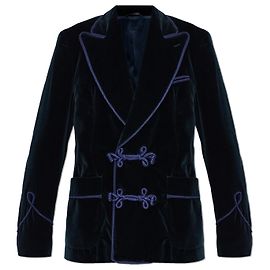 Dolce & Gabbana navy blue velvet blazer Blue