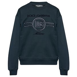 Dolce & Gabbana Sweatshirt with a raised logo Blue
