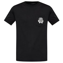 Camiseta negra de algodón Dolce & Gabbana con bolsillo bordado Negro