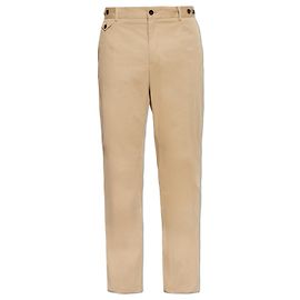 Dolce & Gabbana Pantalones de algodón con perneras cónicas Castaño Beige