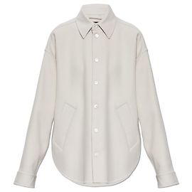 Balenciaga Kaschmirhemd Creme Weiß Roh