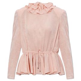 Chloé Top in seta con motivo floreale Rosa
