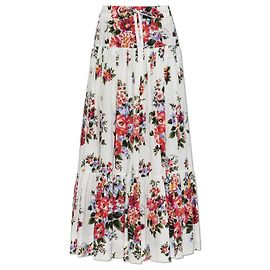 Falda Dolce & Gabbana con estampado floral blanco de algodón Blanco