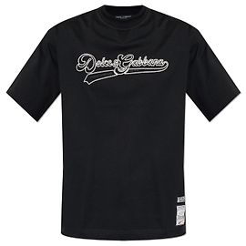 Dolce & Gabbana Logo T-Shirt Schwarz Baumwolle Schwarz