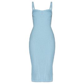 Dolce & Gabbana Robe en crochet à bretelles Bleu