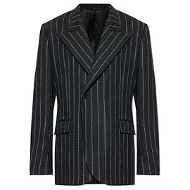 Dolce & Gabbana Pinstripe Pattern Blazer Black