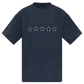 Balenciaga Oversized T-Shirt aus Baumwolle Blau Blau