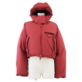 Prada Triangle Logo 100% Cotton Down Jacket Red