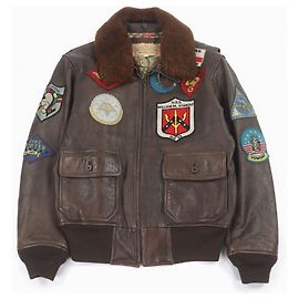 Autre Marque AVIREX G-1 Flight Jacket Lamb Leather Jacket Brown Dark brown