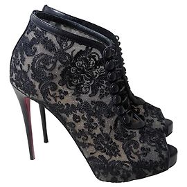 Christian Louboutin Bottines en Dentelle Noir