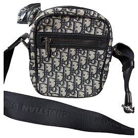 Dior Oblique Jacquard Canvas Messenger Bag Black Beige