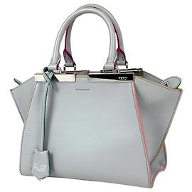 Borsa a mano in pelle 2-Way Fendi 3Jours Grigio