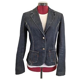 Blazer de denim Trussardi Jeans Azul