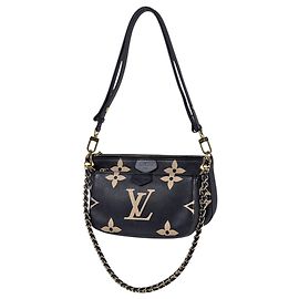 Louis Vuitton Multi Pochette Accessoires Shoulder Bag Black Beige