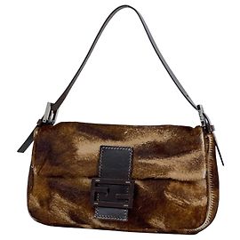 Sac à épaule Fendi en cuir marron Marron