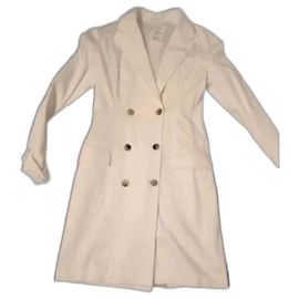 VERSACE COLLECTION Long white cotton blazer White