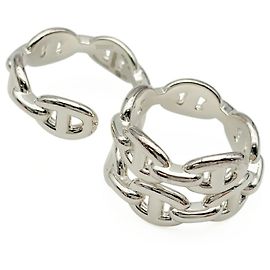 Hermès Hermes Chaine d'Ancre Enchainée Double Ring Silvery
