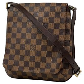 Bolsa de Ombro Louis Vuitton Musette Salsa Marrom Damier ebene